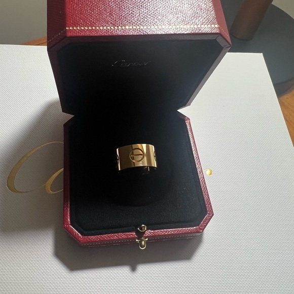 Cartier 18K Yellow GoldWide 11mm Large LOVE Ring size 58 (8.25) Box Cert EUC! - Picture 11 of 16